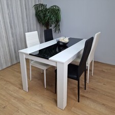 Dining Table Set and 6 4 black