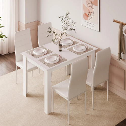 White dining table - white,