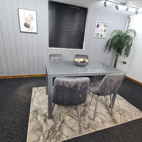 Grey dining table and - table, 4