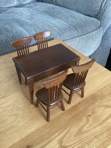 Dolls house table - house, chairs