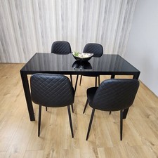 Dining Table Set Of 4 Black
