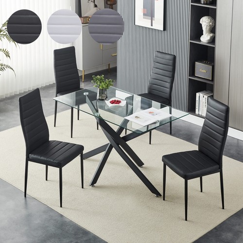 Dining table and chairs set - table, 4