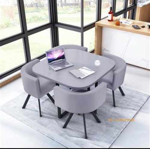 Wood dining table and chairs - table, 4