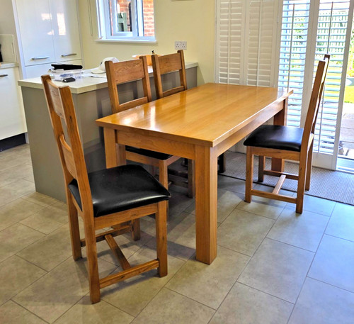 Solid oak dining table and - dining,
